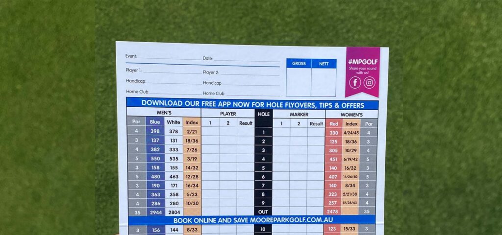Handicap Score Card