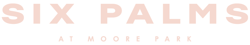 Text Logo, text says "Six Palms at Moore Park"